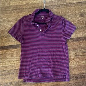 J. Crew Burgundy and Navy Striped Polo
